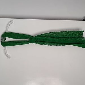 NWOT Hand Crafted Crocheted Scarf.  Green. Approx. 70 x 15.